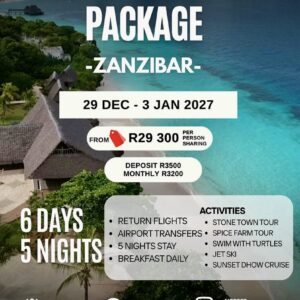 Zanzibar New Years Eve 29 Dec 2026 - 03 Jan 2027