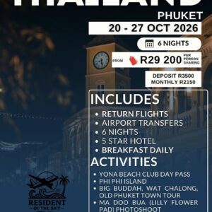 Thailand (Phuket) 20 - 27 Oct 2026