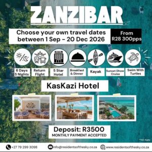 Zanzibar 01 Sept - 20 Dec 2026