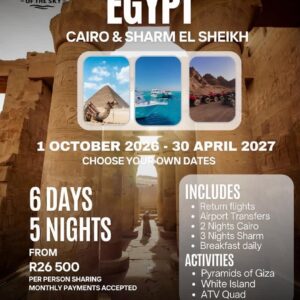 Egypt ( Cairo & Sharm EL Sheikh ) 01 October 2026 - 30 April 2027